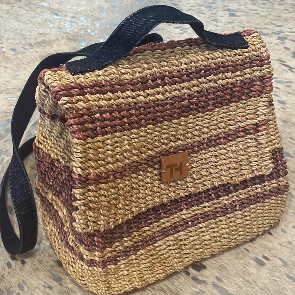Tommy Hilfiger rattan backpack purse